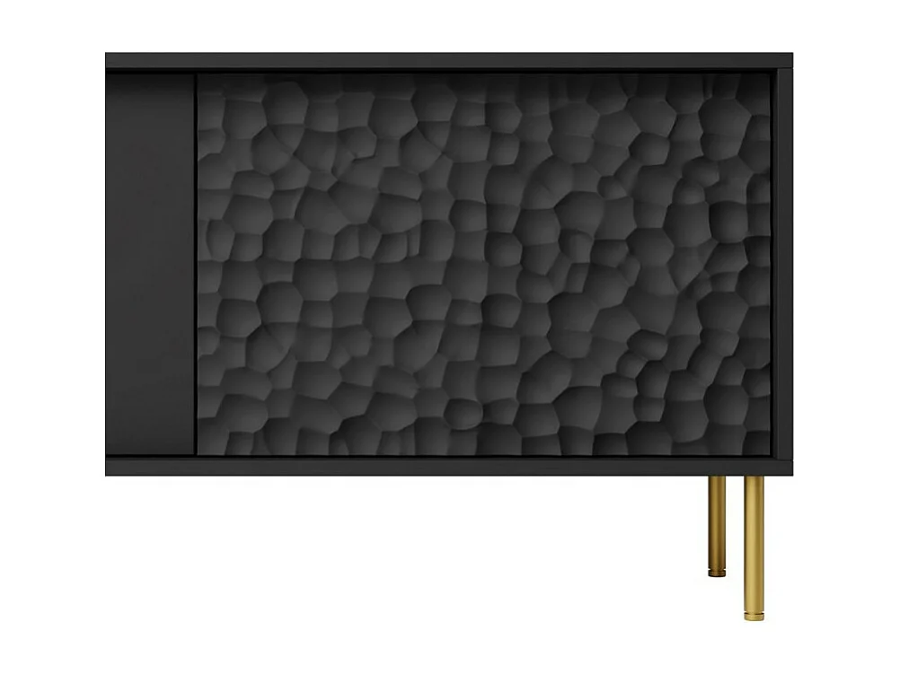 Mueble de TV de diseño Tramona negro y dorado de 180 cm