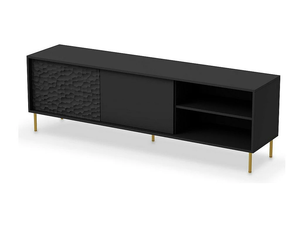 Meuble TV design noir & or 180cm Tramona