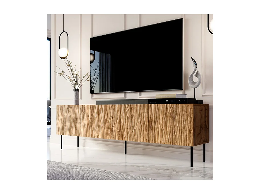 Meuble TV design décor chêne 190 cm Mokt