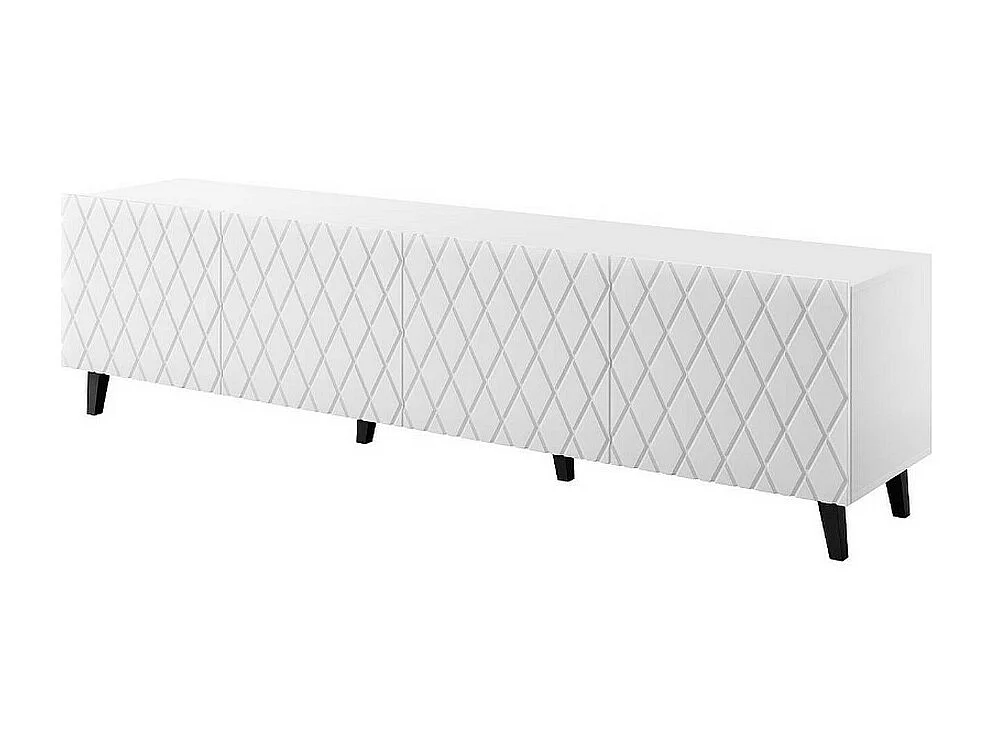 Mueble de TV de diseño blanco mate de 200 cm con 4 puertas Kali