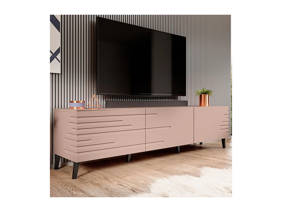 Meuble TV design rose mat 186 cm Max
