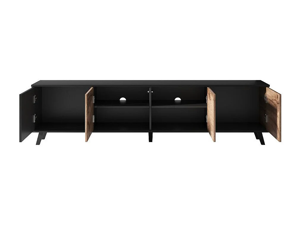 wotan PUMP Soporte de TV de 200 cm en negro y roble