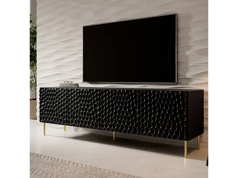 Porta TV di design Sumoc nero opaco da 190 cm