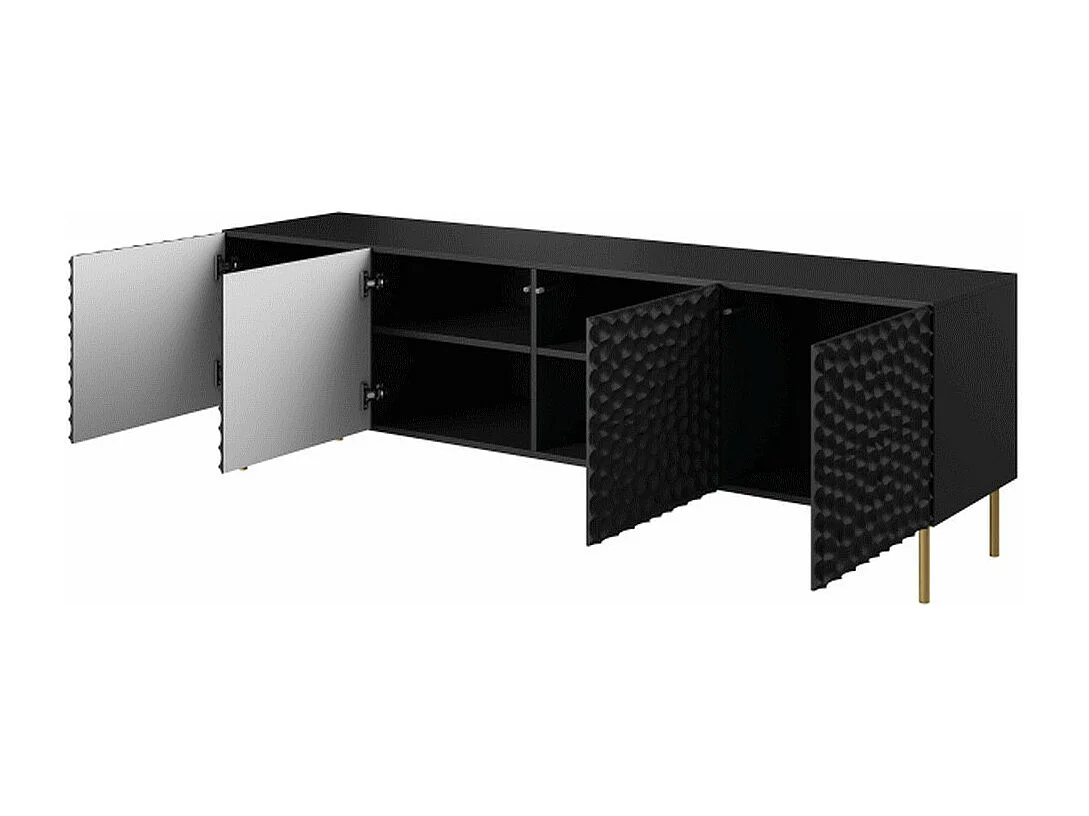 Meuble TV design noir mat 190cm Sumoc