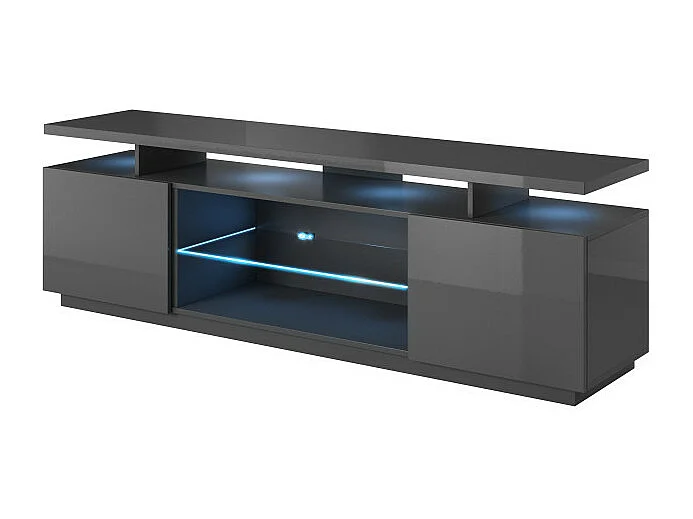 Zohra grigio lucido 180 cm supporto TV LED - rosso