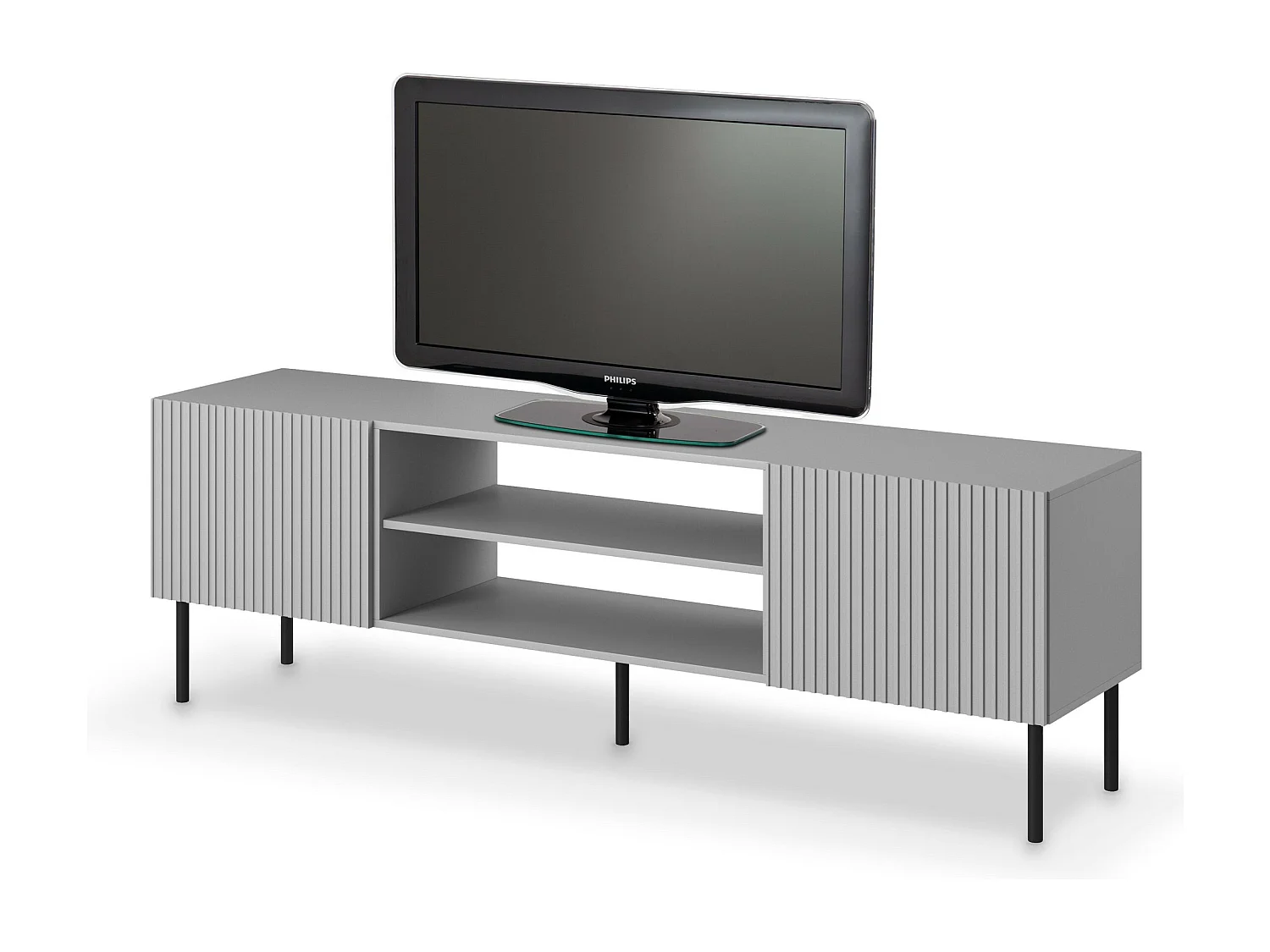 Meuble TV 180 cm gris clair Gatsby