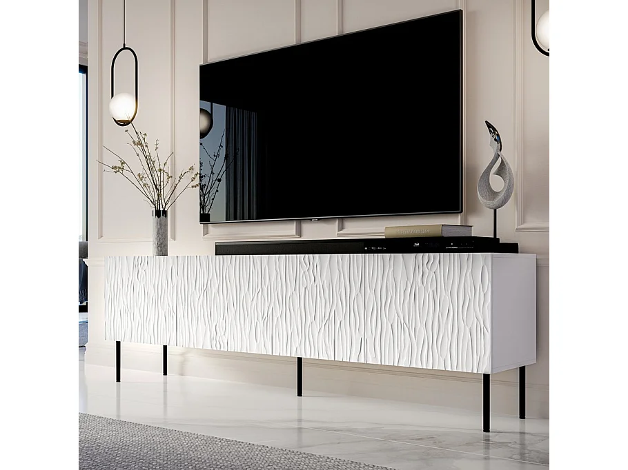 Meuble TV design blanc mat 190 cm Mokt