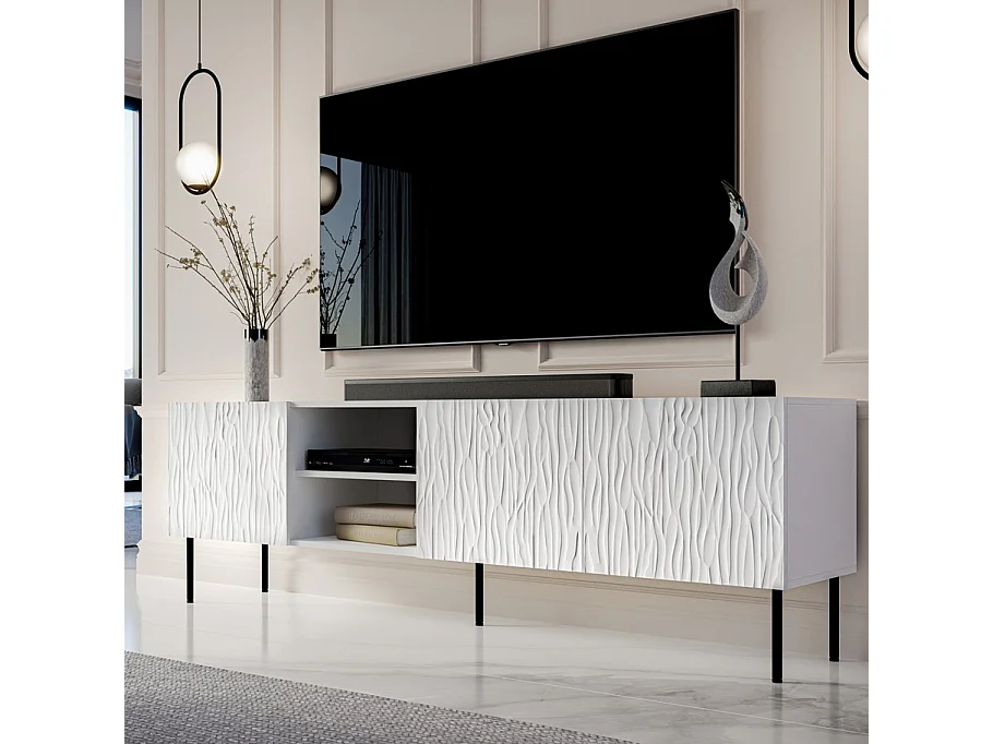 Meuble TV design blanc mat 190 cm Mokt