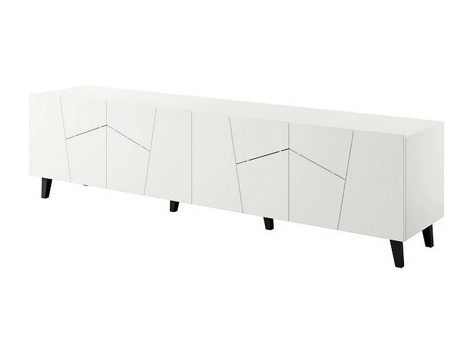 Porta TV di design Fuji bianco opaco da 200 cm