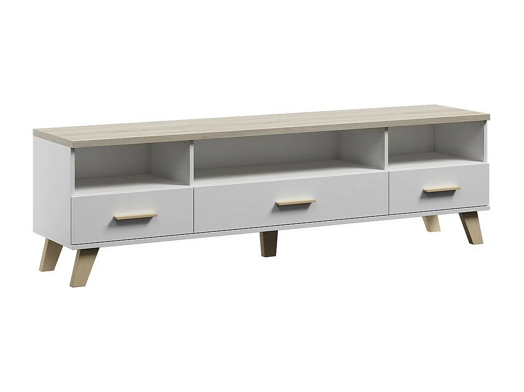 Soporte TV roble brillante y blanco 180 cm Colin