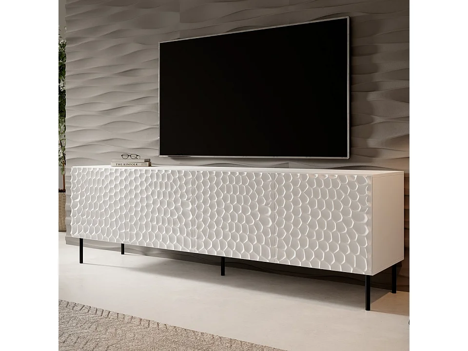 Meuble TV design blanc mat 190cm Sumoc