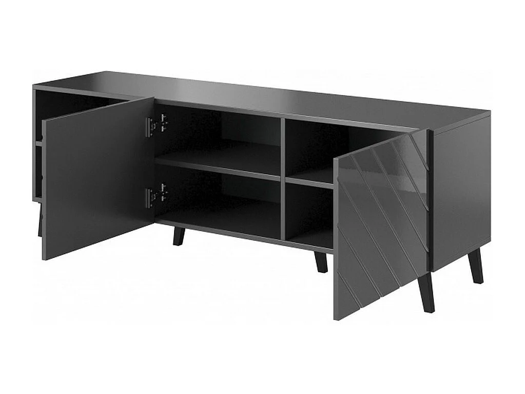 Porta TV di design grigio lucido da 150 cm Yaka