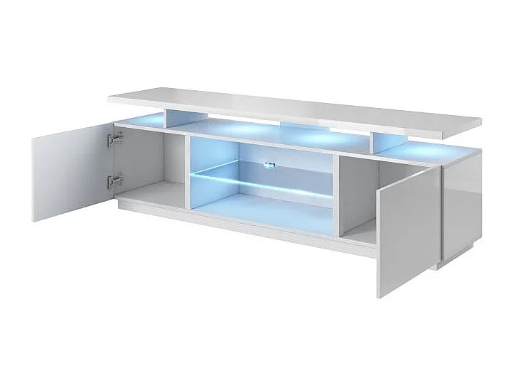 Zohra 180 cm supporto TV LED bianco lucido - verde