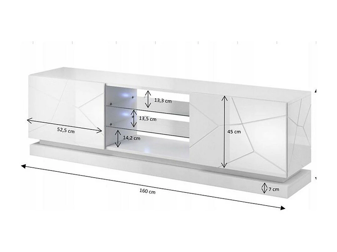 Supporto TV Clost 160 cm nero LED - Senza LED