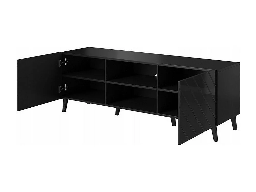 Porta TV di design 150 cm nero lucido Yaka