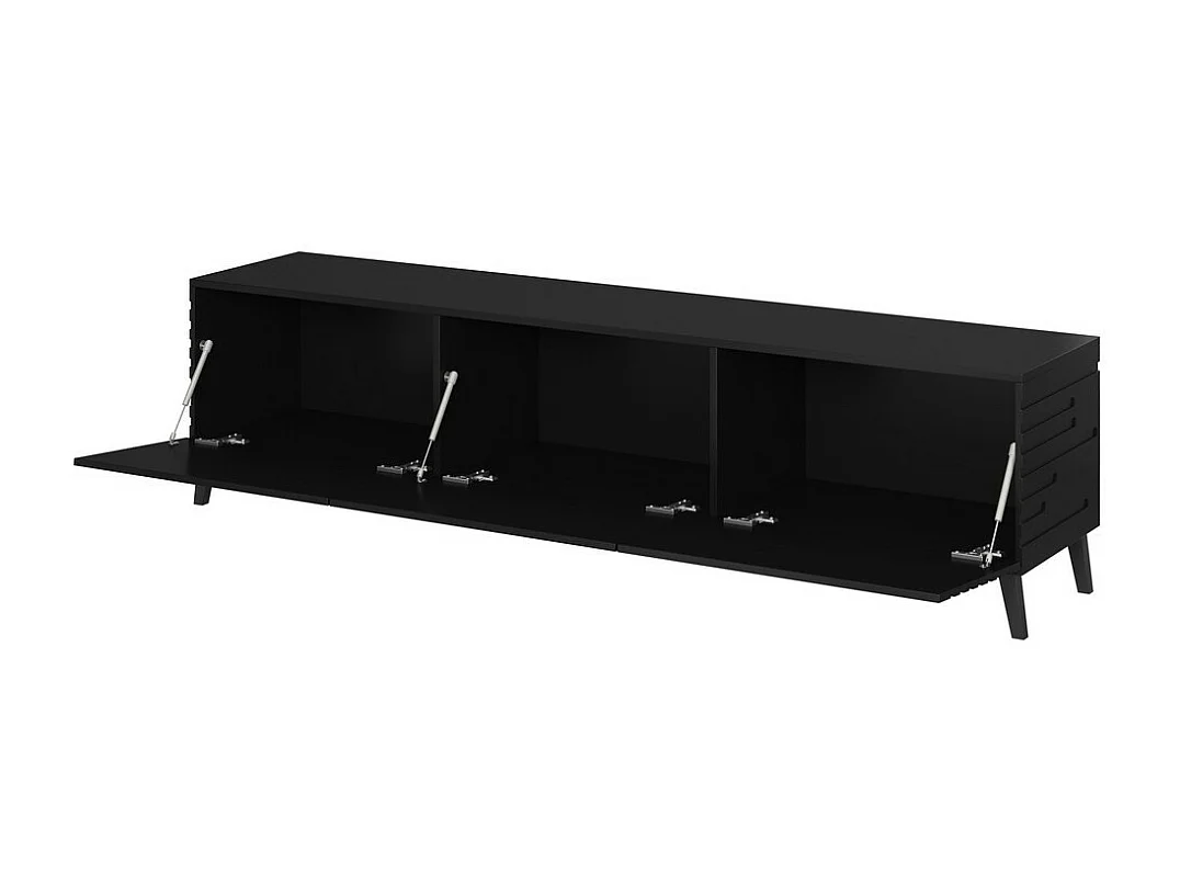 Meuble TV design noir mat 186 cm Max