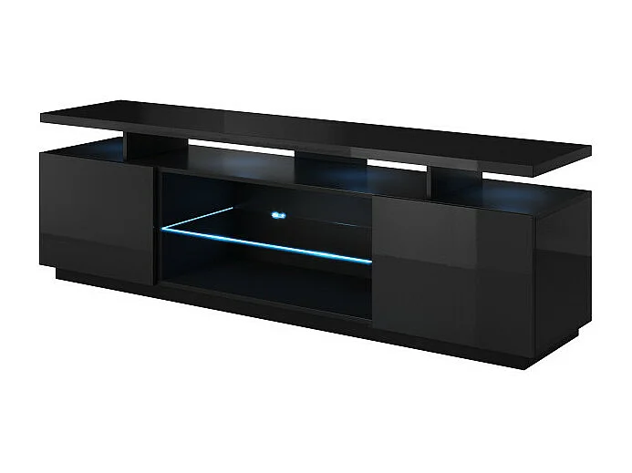 Zohra supporto TV LED 180 cm nero lucido - rosso