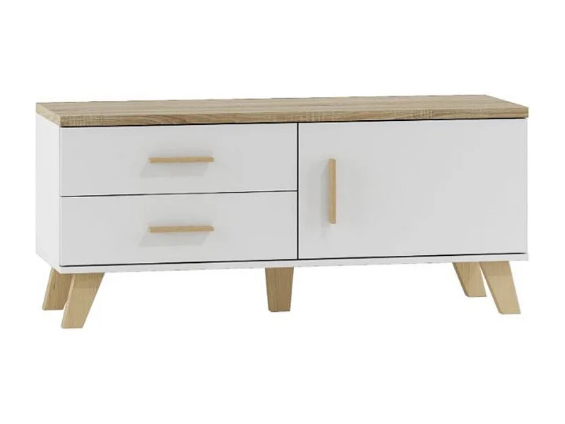 Mobile TV in rovere e bianco opaco 120 cm Colin