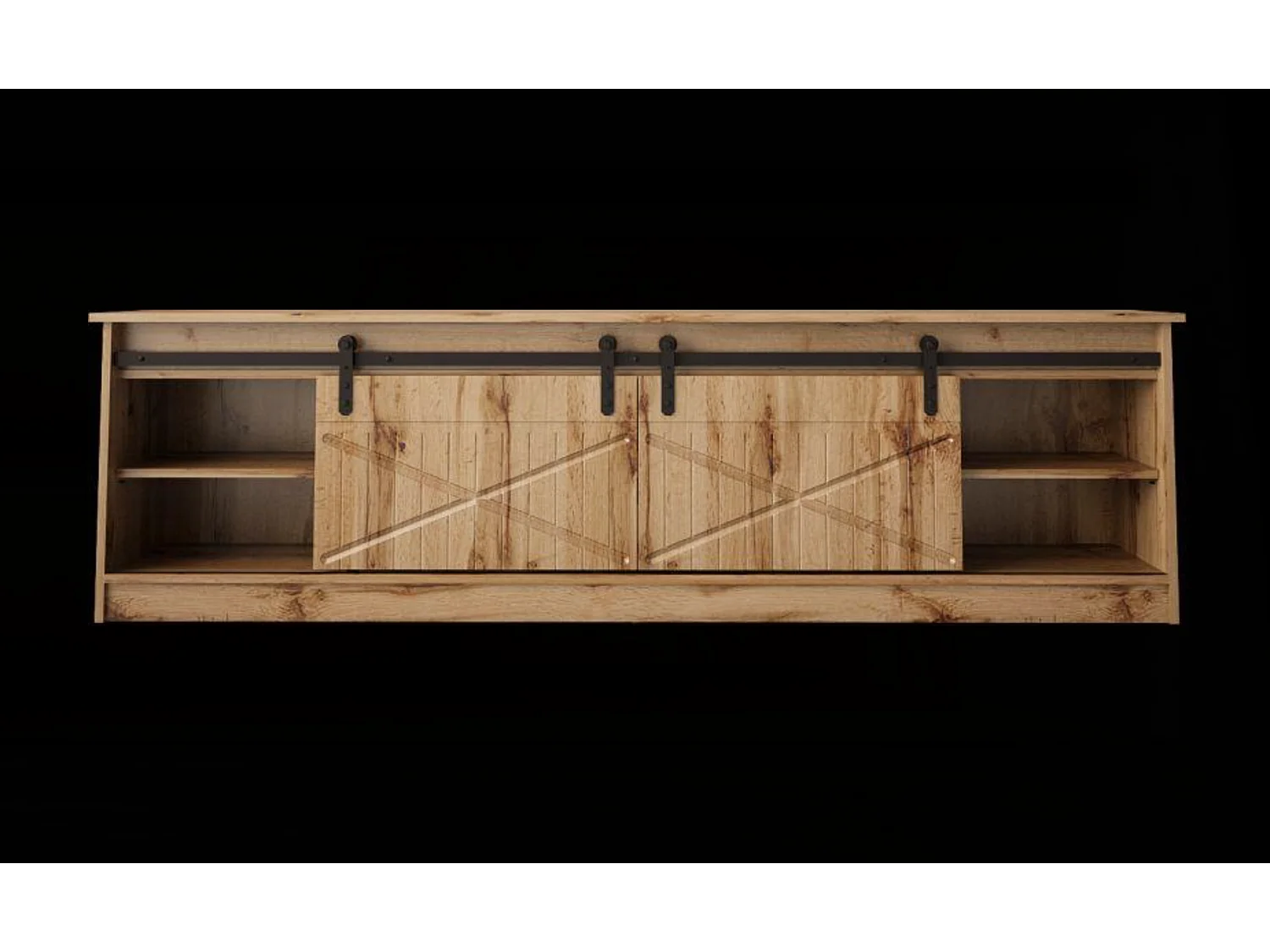 Porta TV in rovere stile wotan 200 cm Hexa