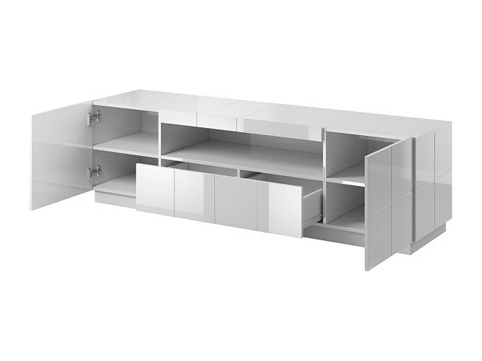 Mobile TV di design bianco lucido + LED 184 cm Flow