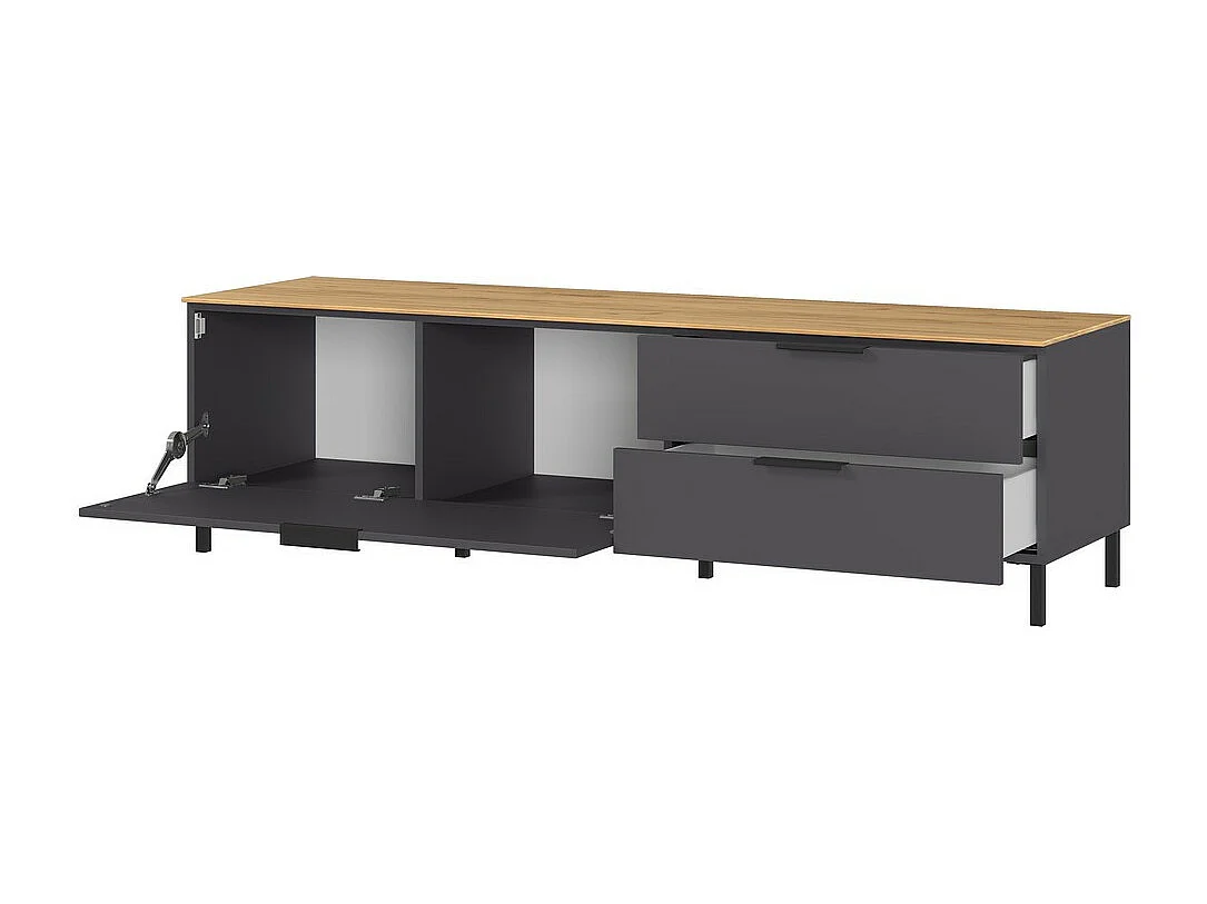Porta TV grigio antracite e design in legno 164 cm Costal