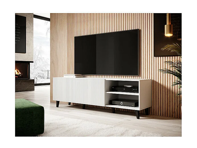 Mueble de TV de diseño Gustave 150 cm blanco
