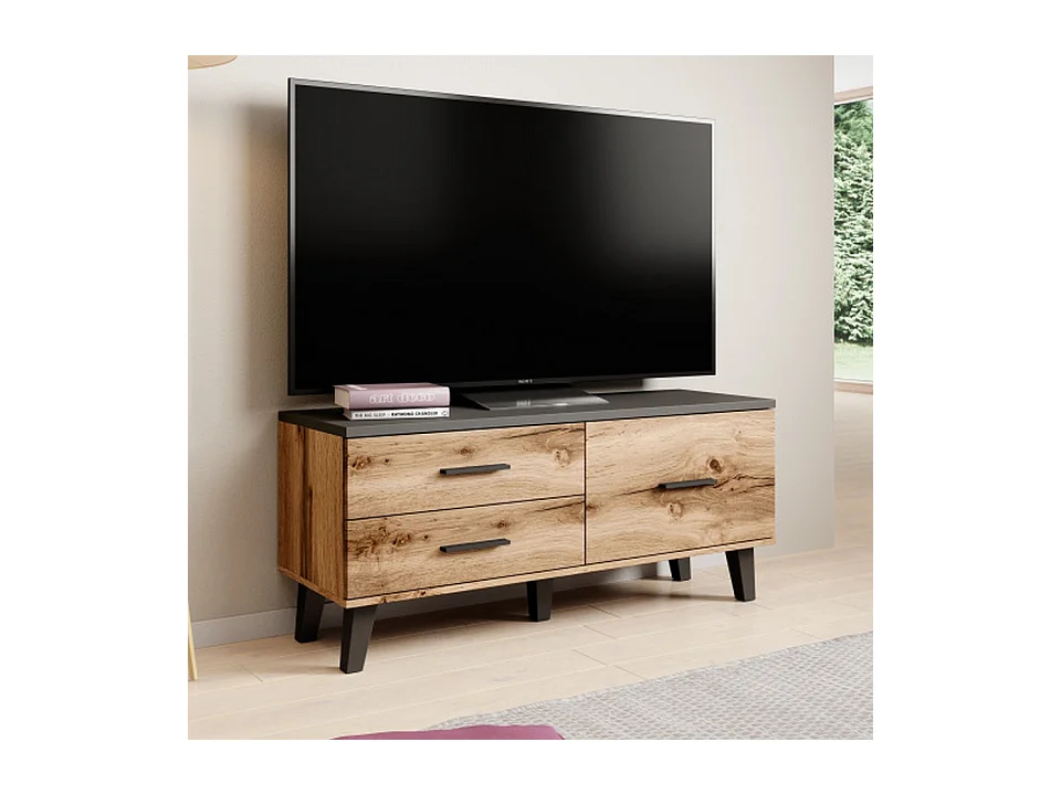 Meuble TV style bois et noir 120 cm Colin