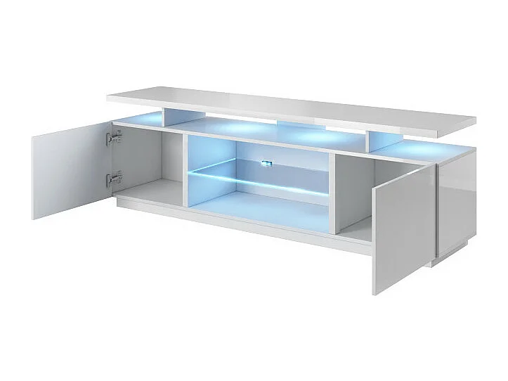 Zohra supporto TV LED bianco lucido 180 cm - Senza LED