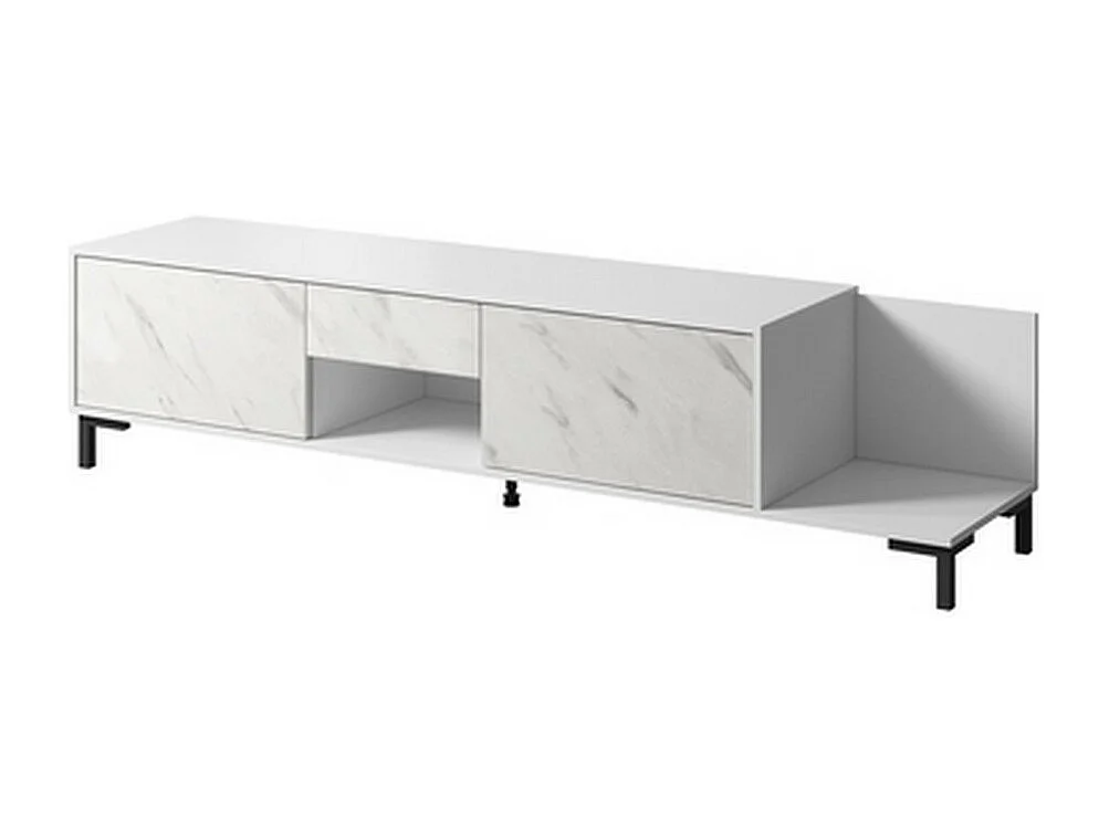 Mueble TV de diseño efecto mármol blanco 195cm Ketla