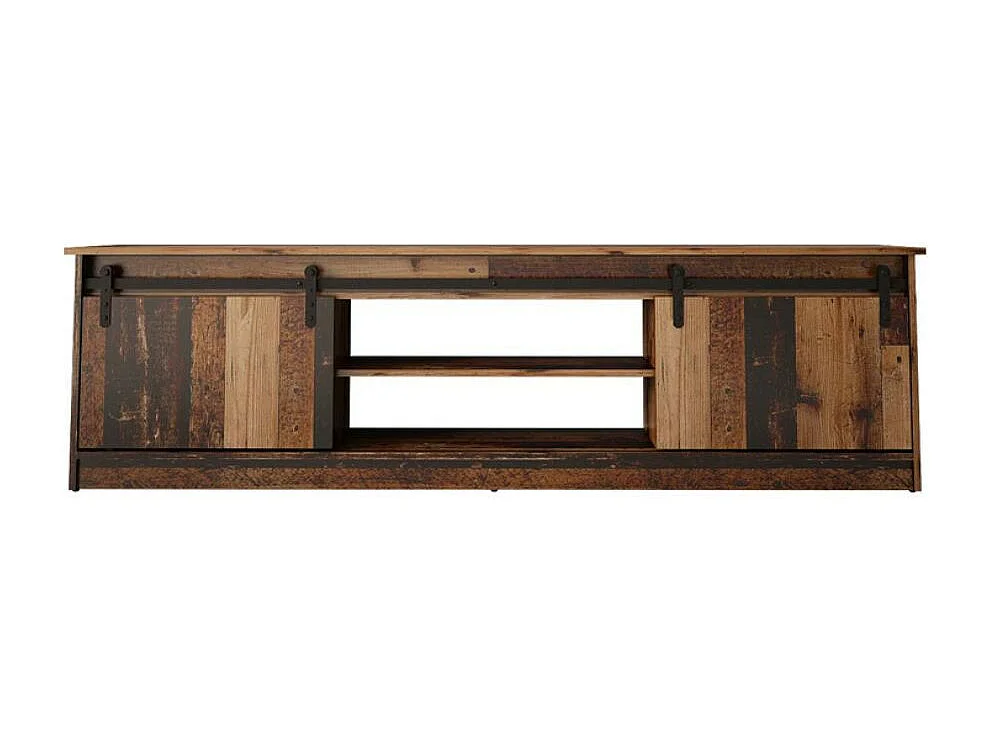 Meuble TV couleur bois vieilli 200 cm Hexa