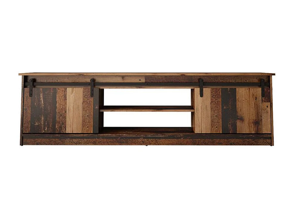 Meuble TV couleur bois vieilli 200 cm Hexa