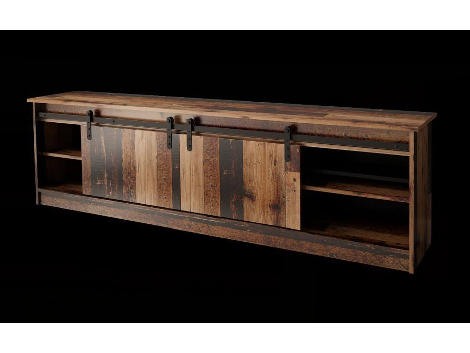 Porta TV in legno antico Hexa, 200 cm