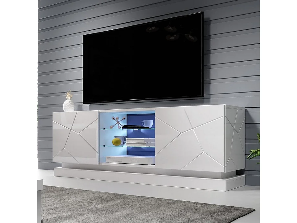 Supporto TV a LED bianco da 160 cm Clost - Senza LED