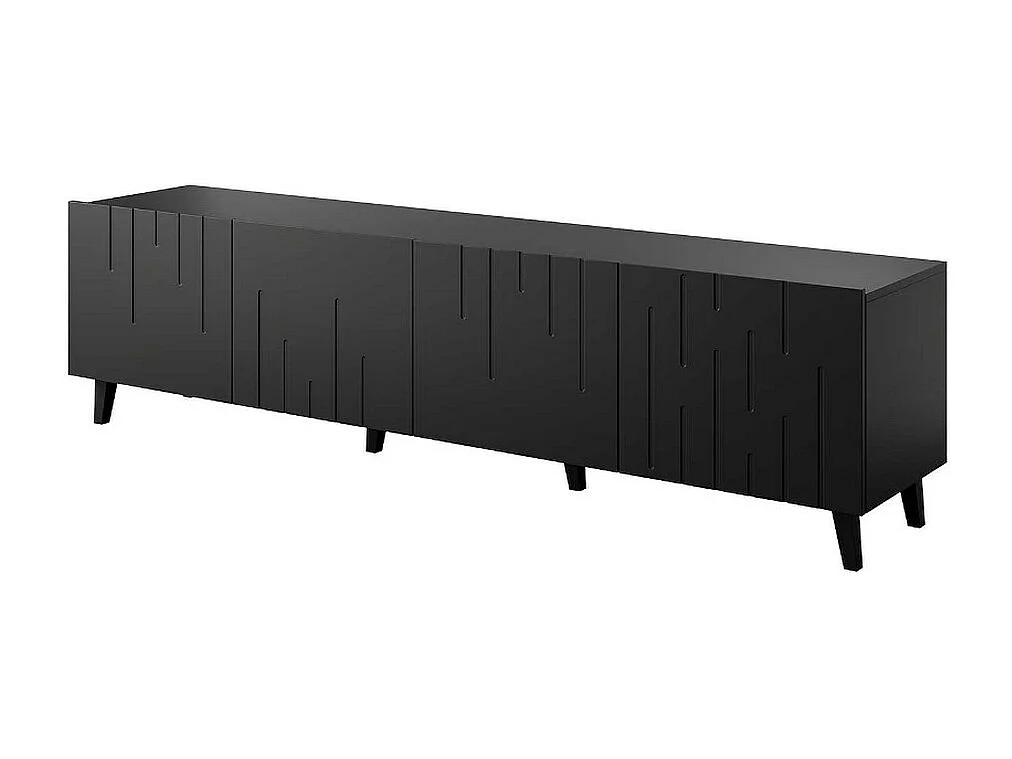 Mueble TV contemporáneo negro mate 200 cm Spiro