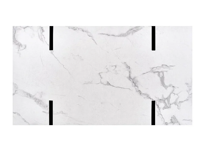 Tavolino rettangolare con piano in marmo e gambe in metallo nero ARABETTE