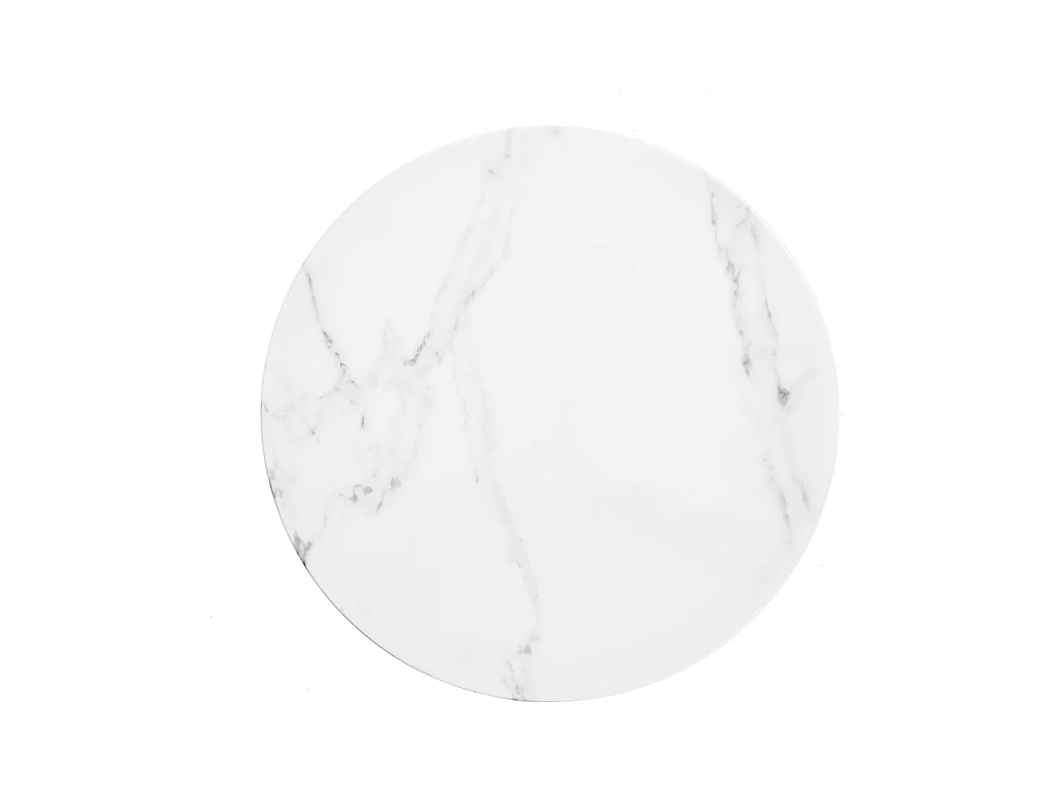 Mesa de centro de diseño Melba con tapa de mármol de 60 cm de diámetro y estructura de acero dorado