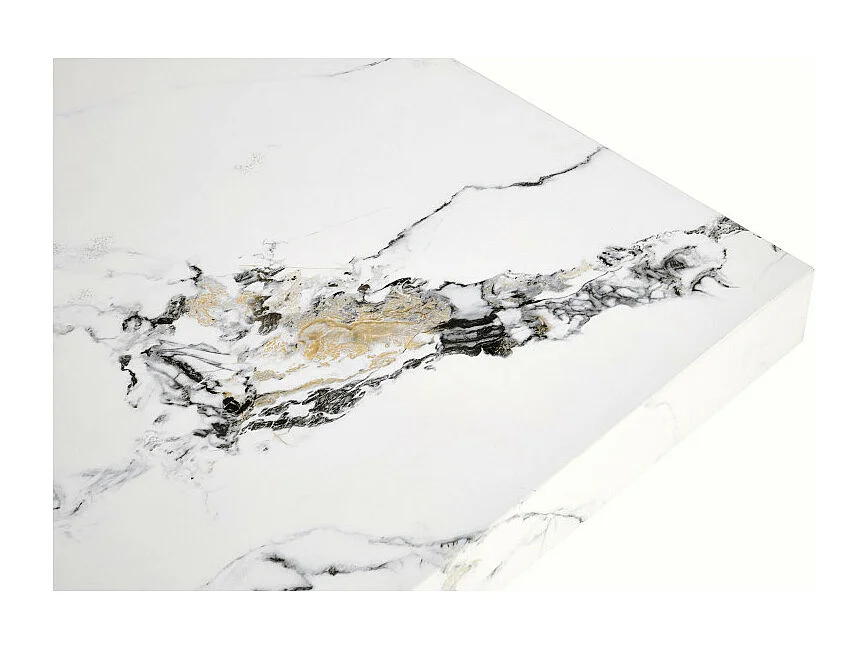 Table basse 80x80 cm aspect marbre blanc Héraklion