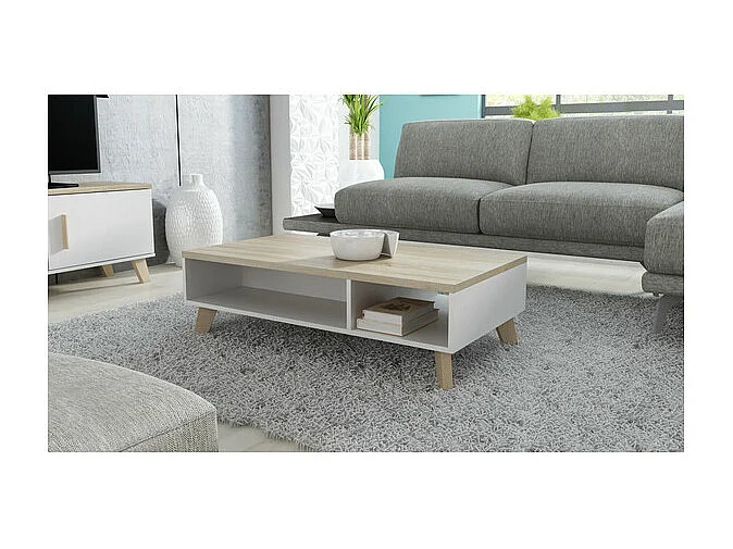 Tavolino in rovere e bianco 110 cm Colin