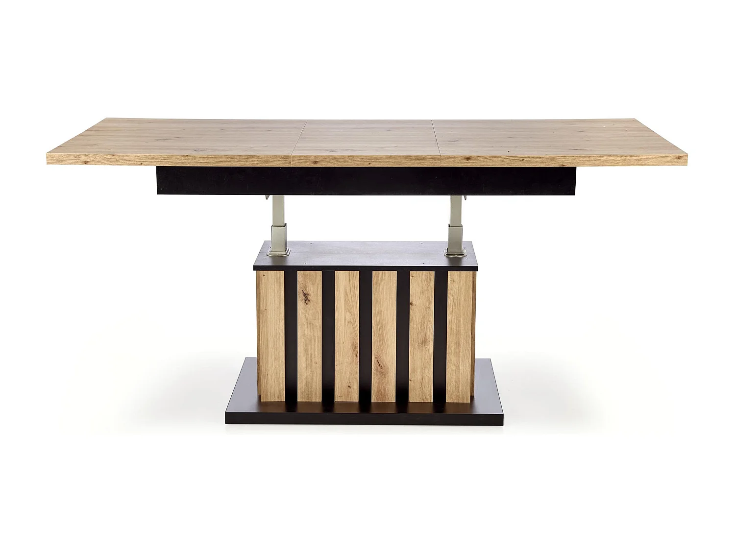 Table design extensible en acier fritté aspect marbre noir 180-260cm Dask