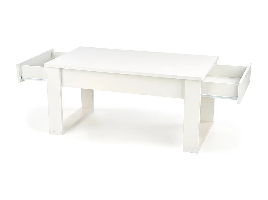 Tavolino neo bianco con due cassetti