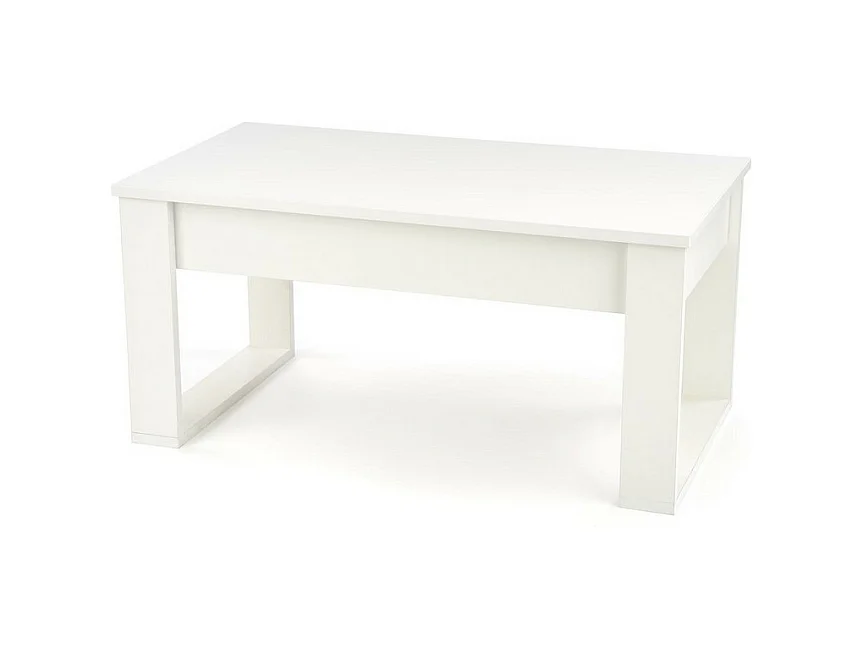 Table basse blanche avec deux tiroirs Neo