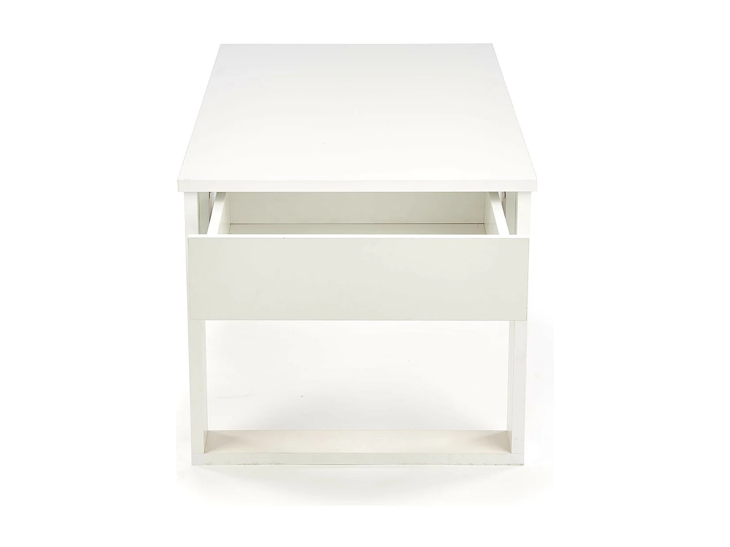 Table basse blanche avec deux tiroirs Neo