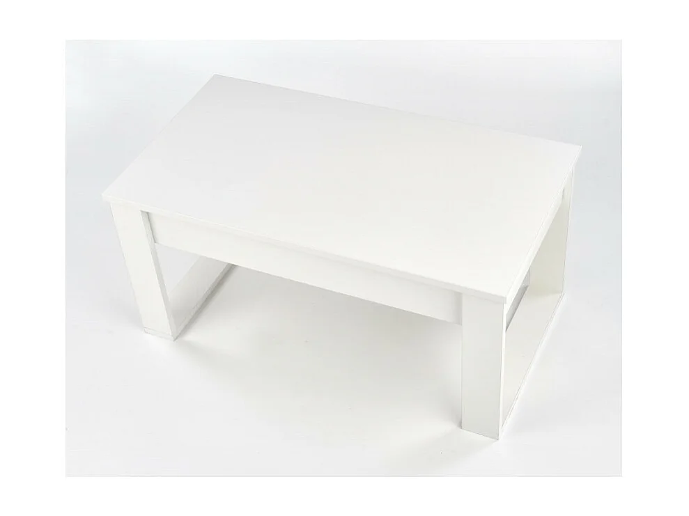 Table basse blanche avec deux tiroirs Neo