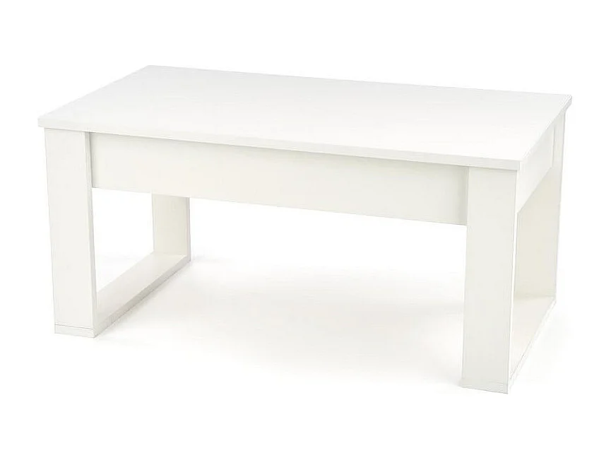 Table basse blanche avec deux tiroirs Neo