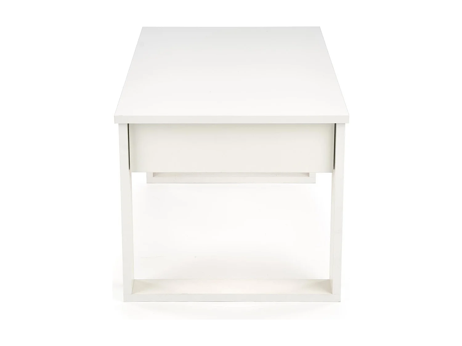 Table basse blanche avec deux tiroirs Neo
