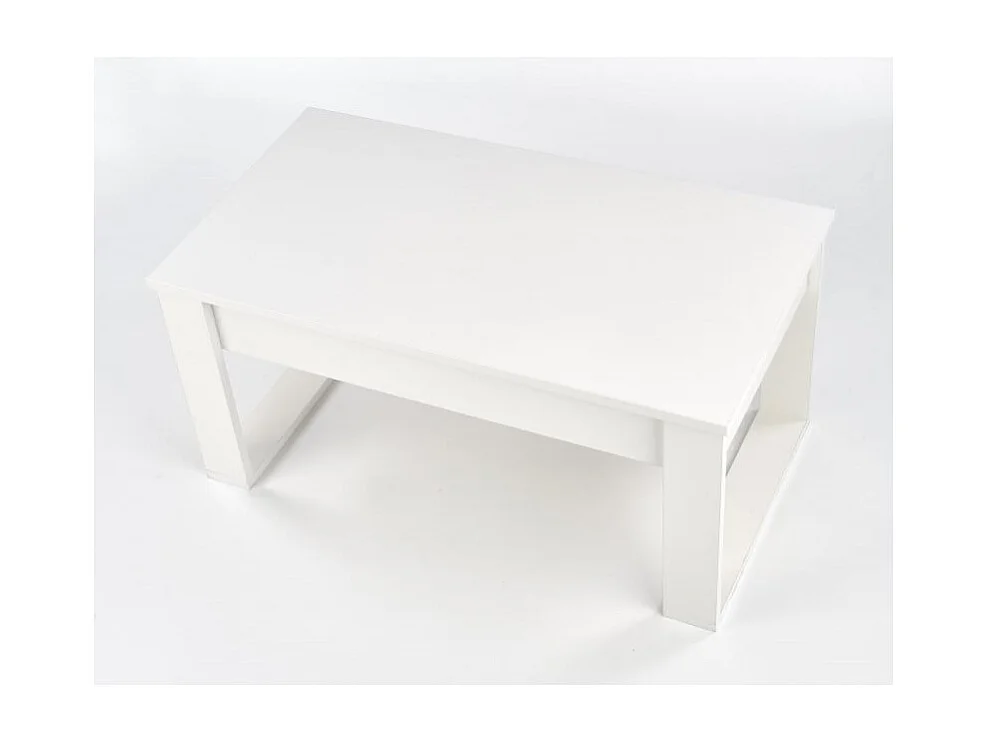 Table basse blanche avec deux tiroirs Neo