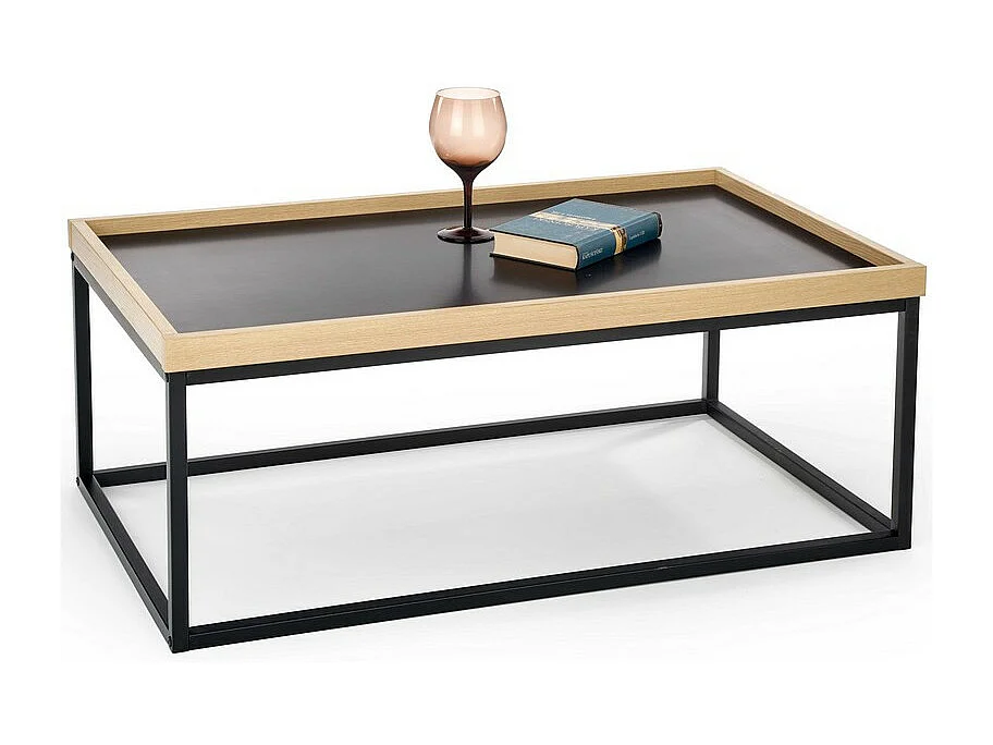 Tavolino rettangolare in stile industriale LUISA 100x60 cm