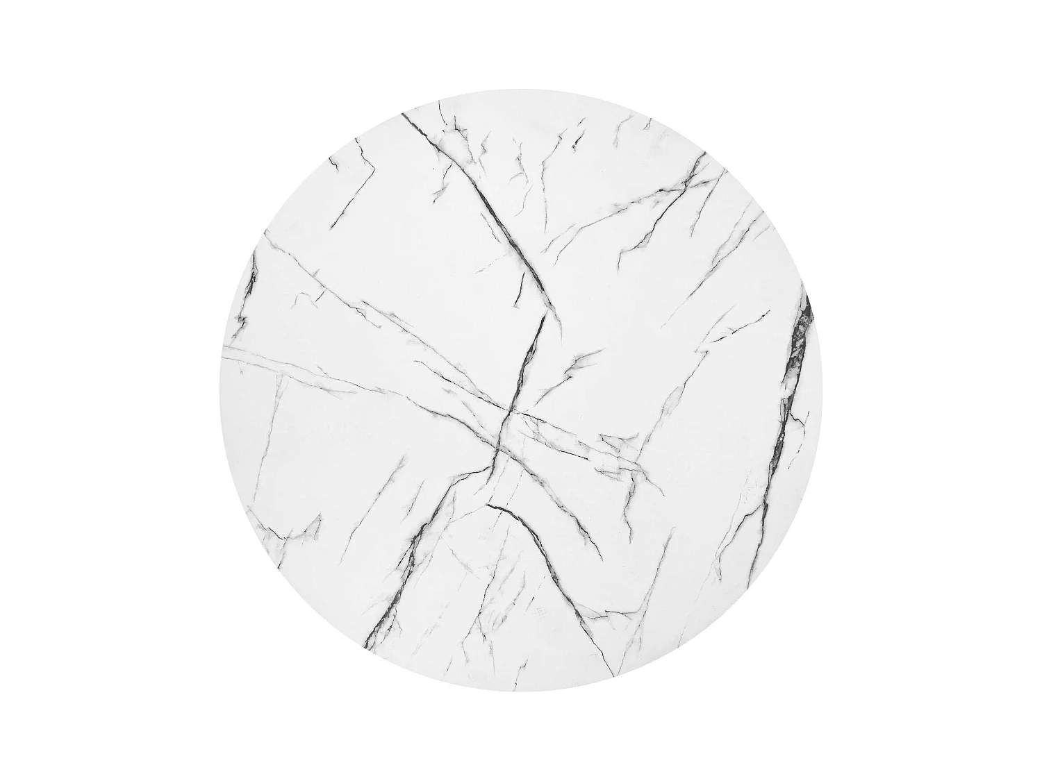 Table basse ronde avec plateau aspect marbre blanc ARUM