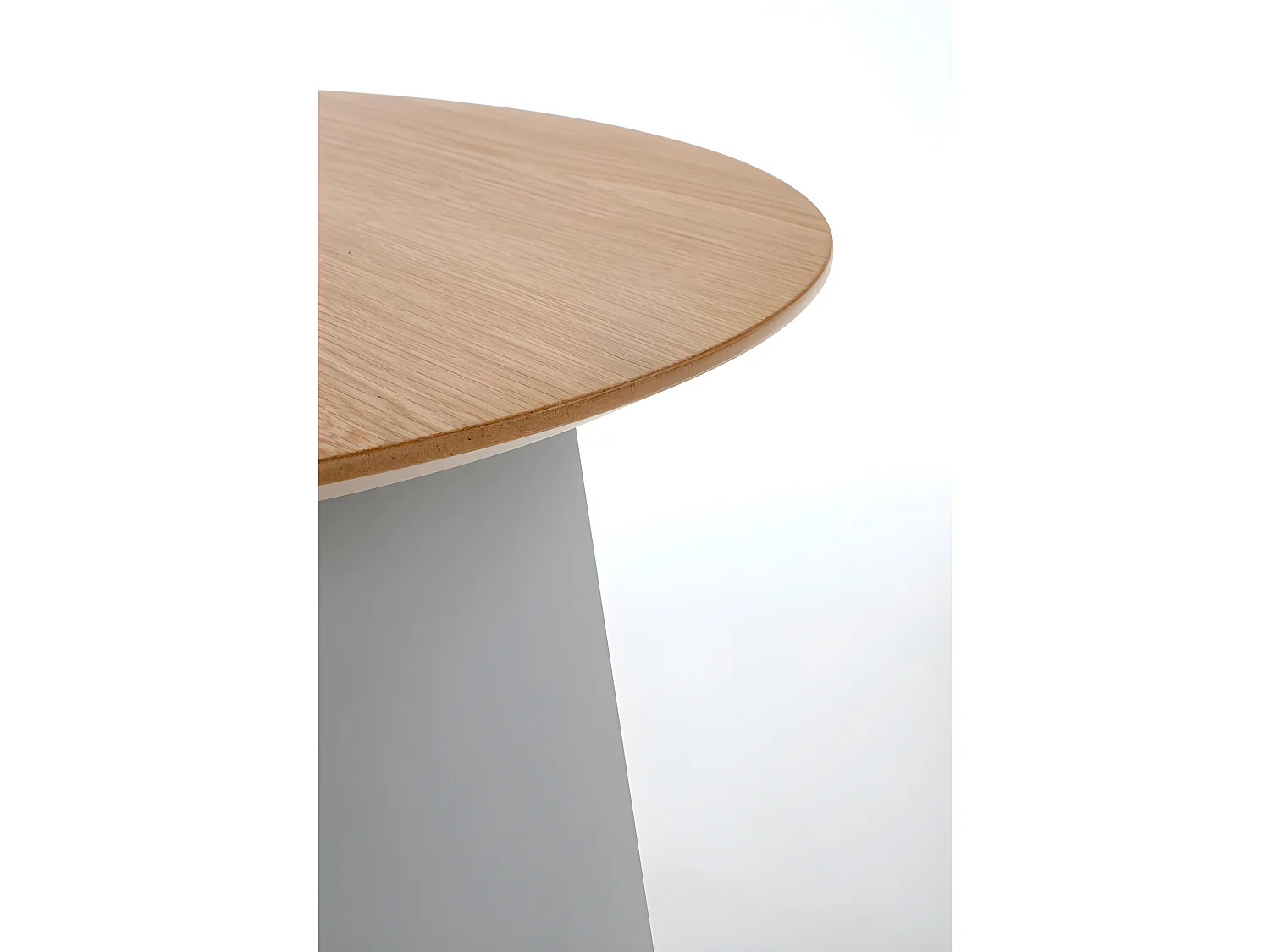 Table basse ronde grise avec plateau plaqué bois 69 cm LAZY