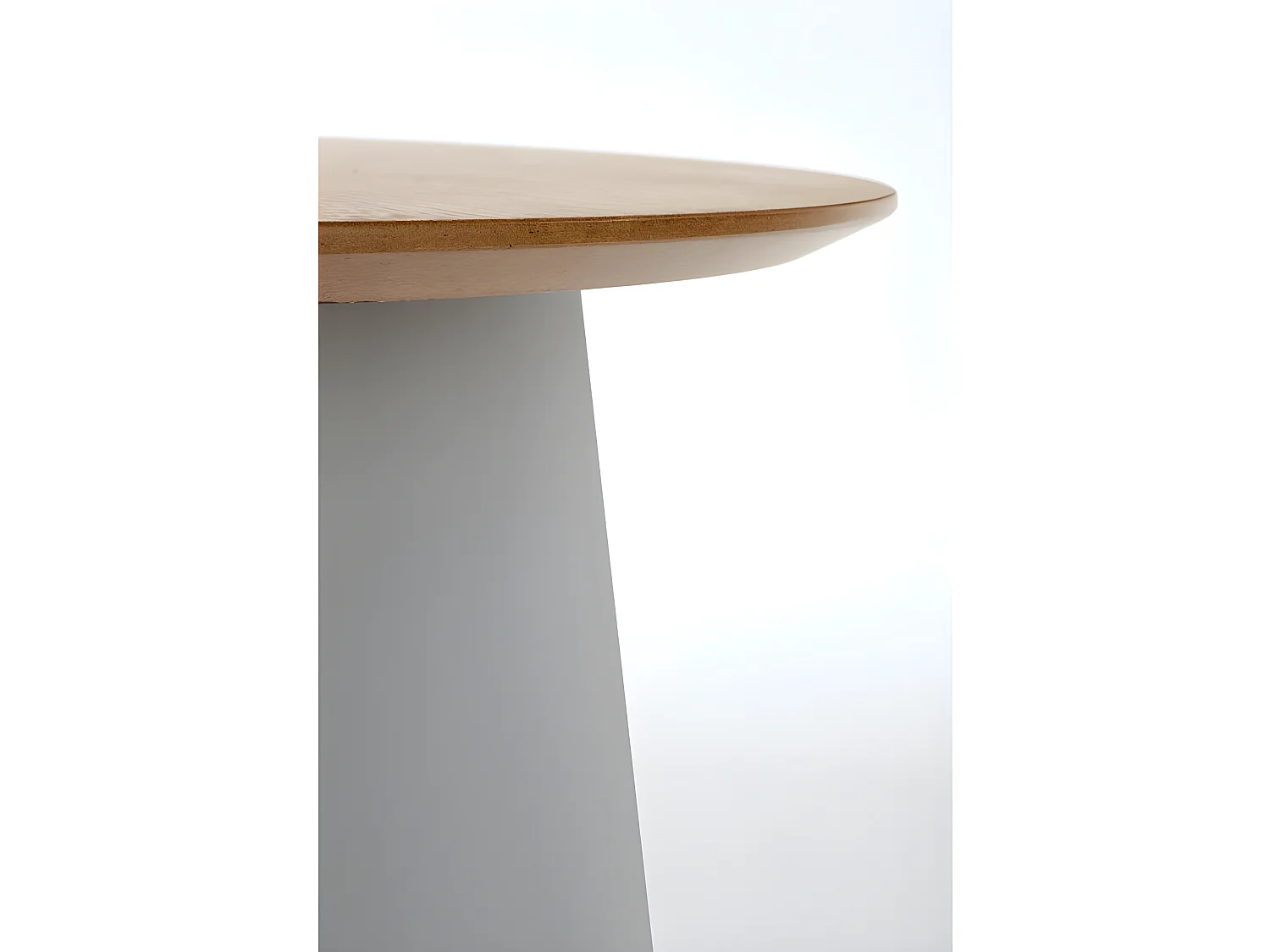 Table basse ronde grise avec plateau plaqué bois 69 cm LAZY